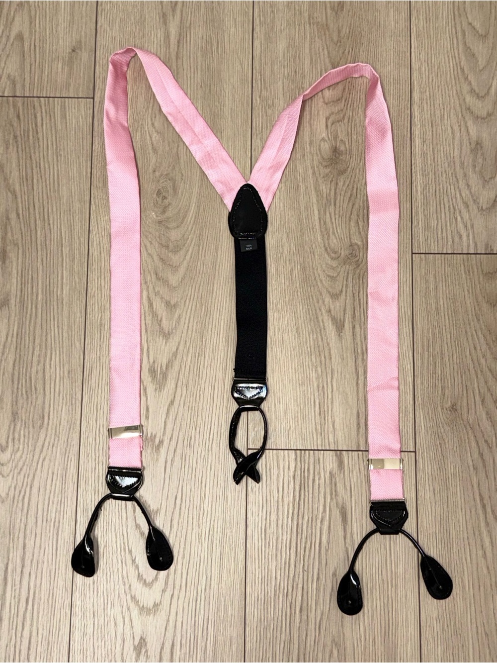 Elegant Hot Pink 100% Silk Leather Button On Style Ballet Mens Dress Suspenders
